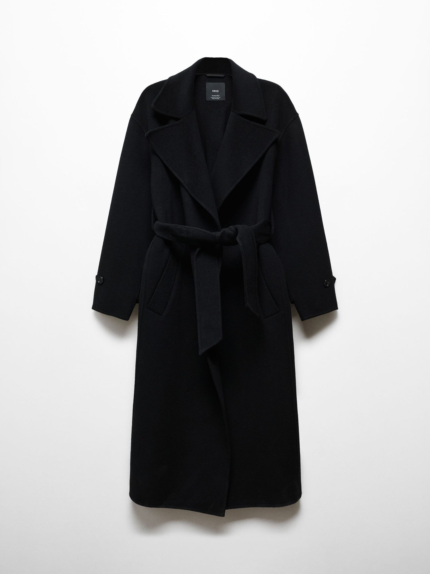 Mango Verdi Wool Blend Coat, Black at John Lewis & Partners