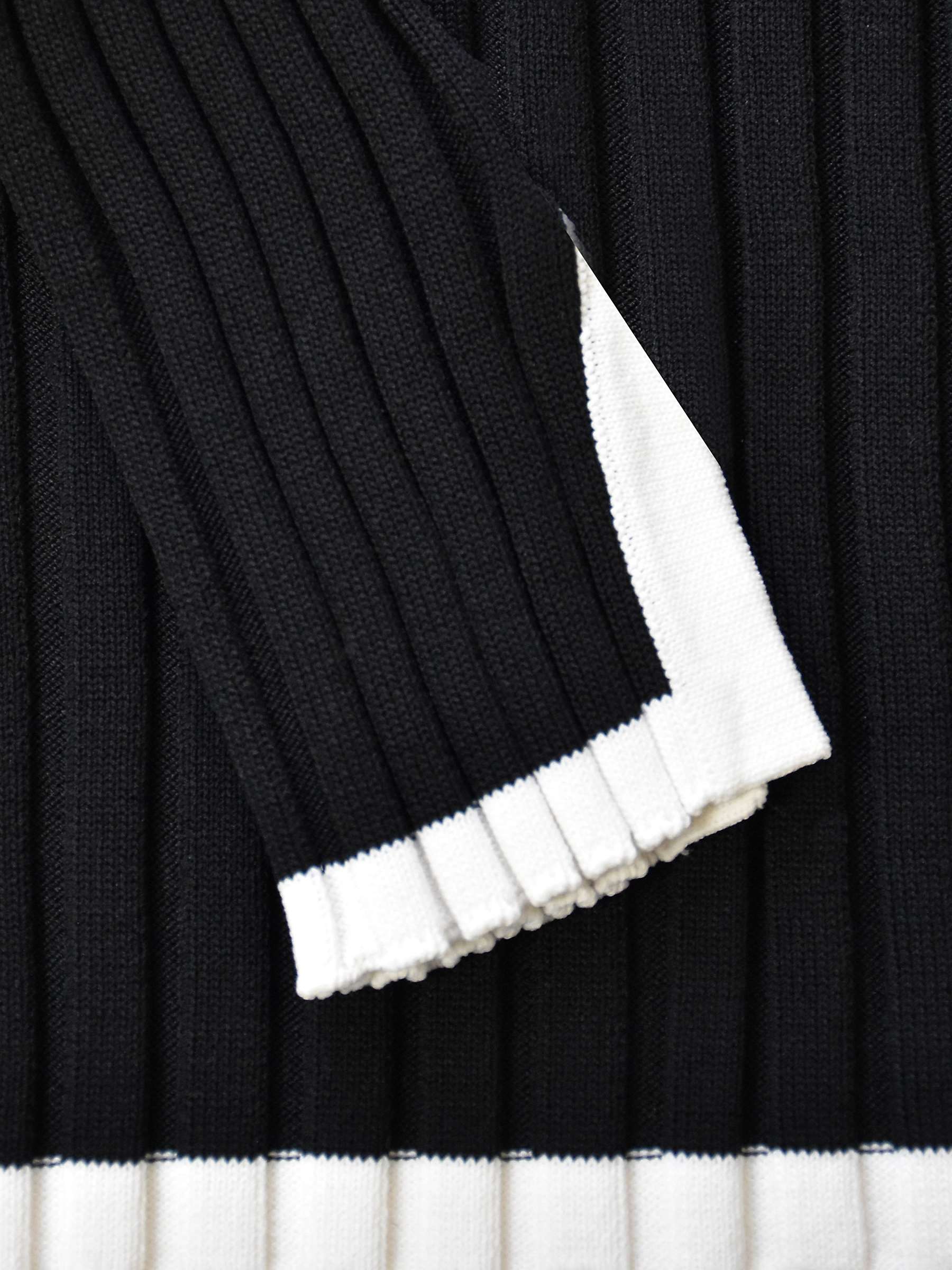 Buy Ro&Zo Wide Rib Knit Contrast Trim Jumper, Black Online at johnlewis.com