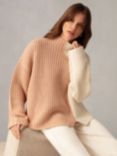 Ro&Zo Two Tone Chunky Rib Knit Turtleneck Jumper