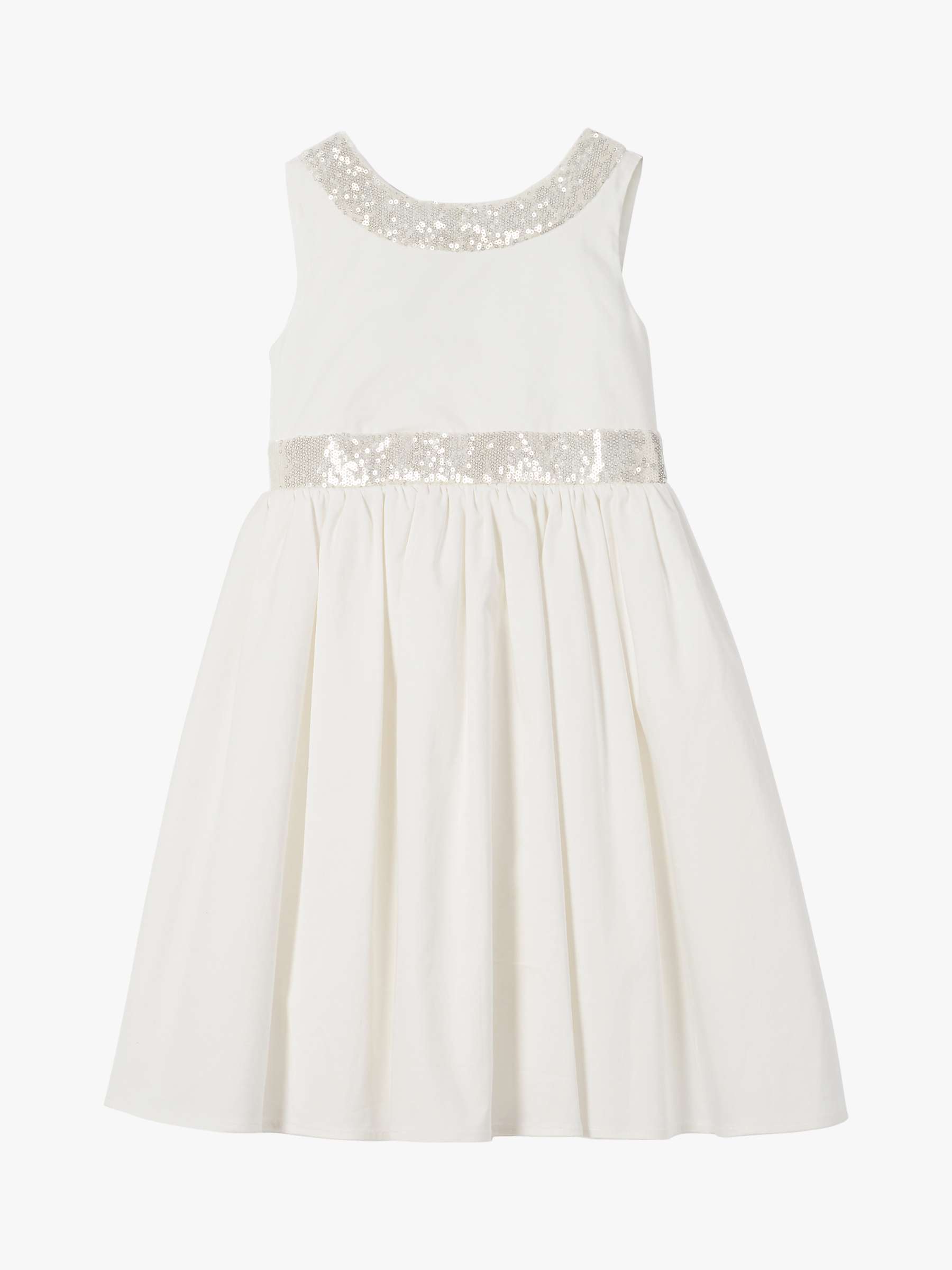 Buy Angel & Rocket Kids' Sequin Bow Occasion Dress, Silver/Ivory Online at johnlewis.com