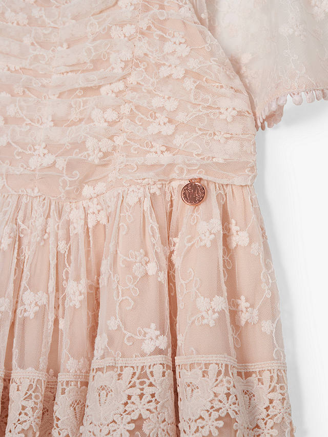 Angel & Rocket Kids' Annabelle Vintage Lace Mesh Dress, Pink