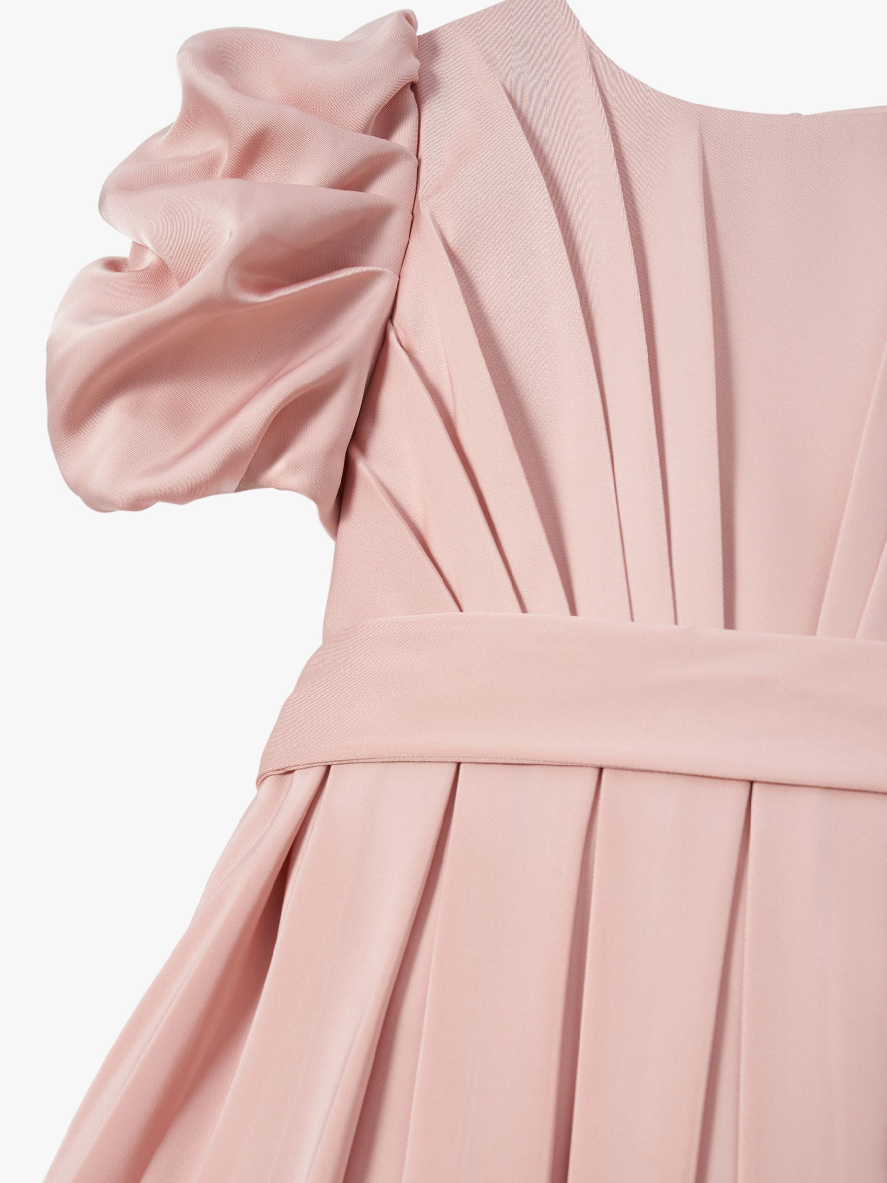 Buy Angel & Rocket Kids' Portia Pleated Bodice Puff Sleeve Occasion Dress, Blush Online at johnlewis.com