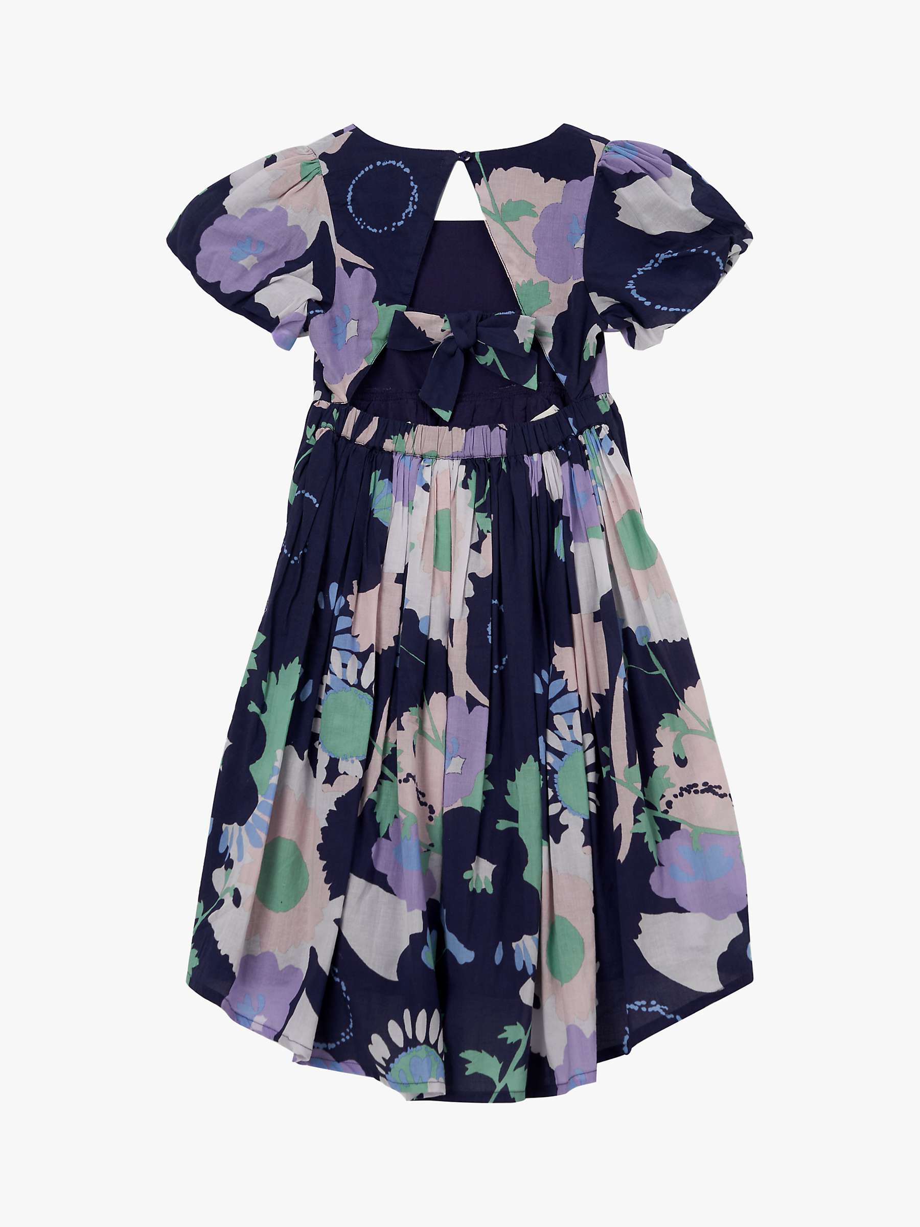 Buy Angel & Rocket Kids' Evita Floral Print Tie Back Print Dress, Purple Online at johnlewis.com
