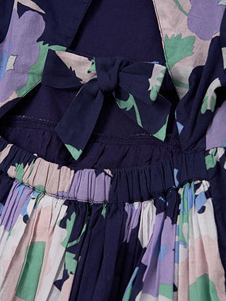 Angel & Rocket Kids' Evita Floral Print Tie Back Print Dress, Purple