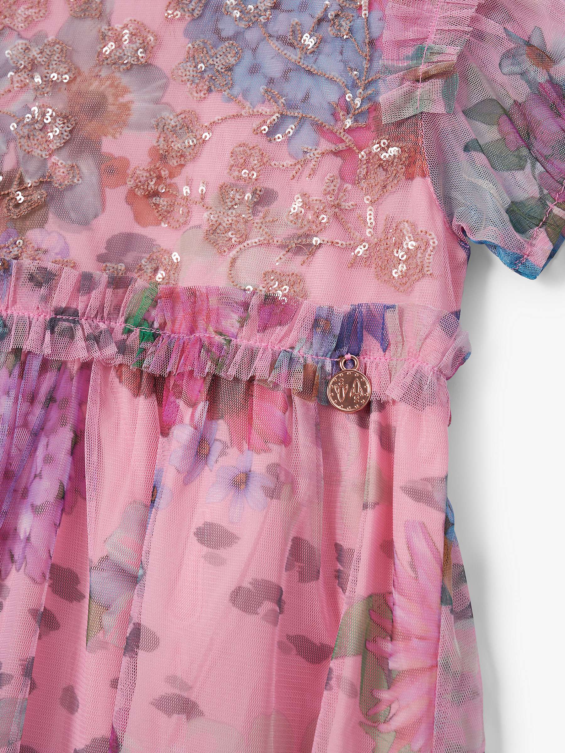 Buy Angel & Rocket Kids' Embroidered Floral Print Dress, Pink/Multi Online at johnlewis.com