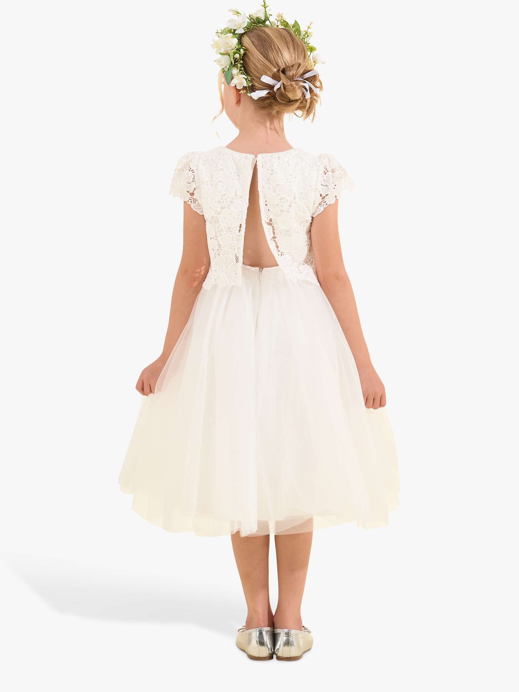 Buy Angel & Rocket Kids' Esme Lace Bodice Dress, Ivory Online at johnlewis.com