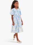 Angel & Rocket Kids' Mina Floral Print Mesh Dress, Blue/Multi