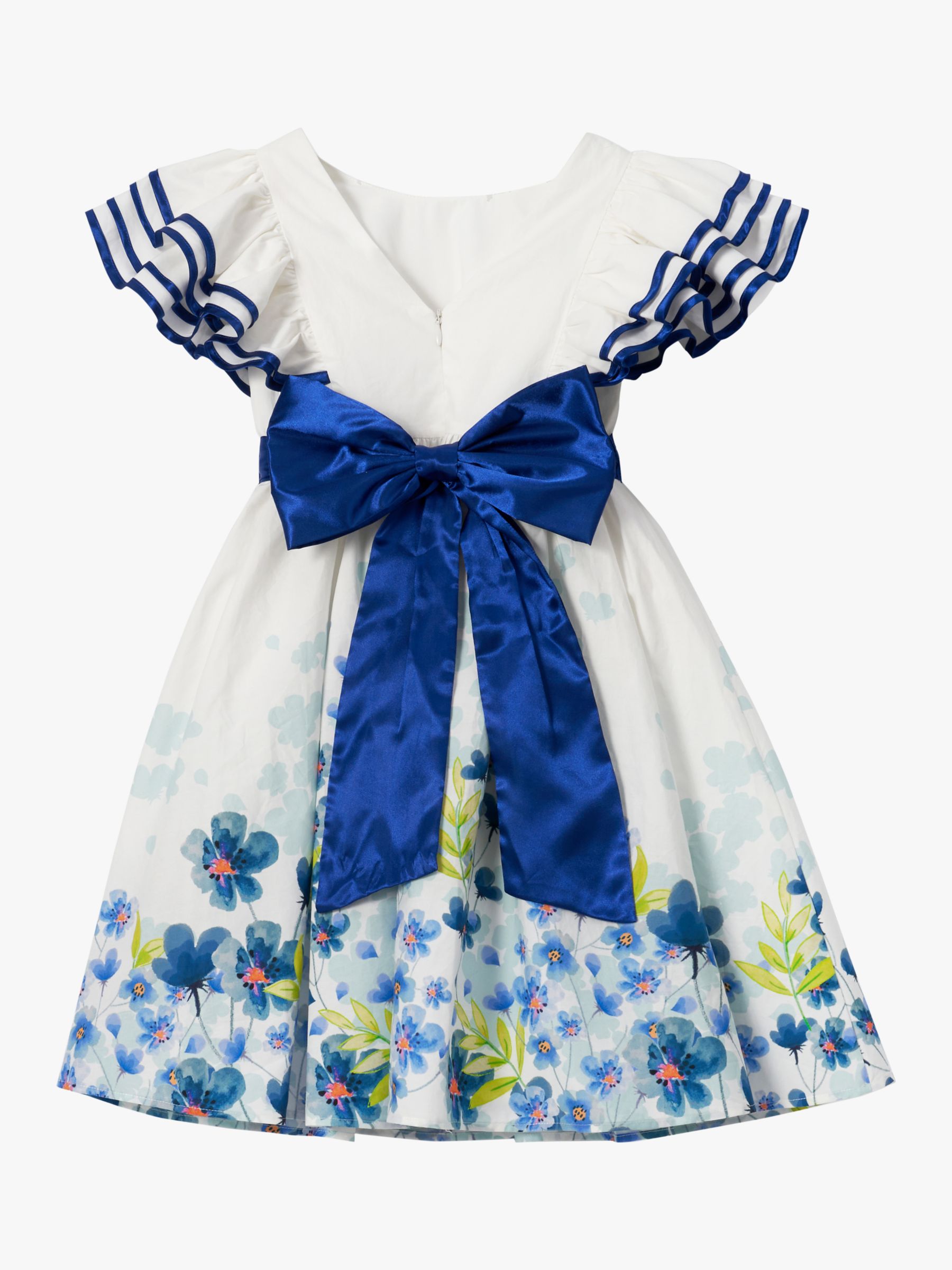 Buy Angel & Rocket Kids' Emilie Border Print Tie Sash Dress, White/Multi Online at johnlewis.com