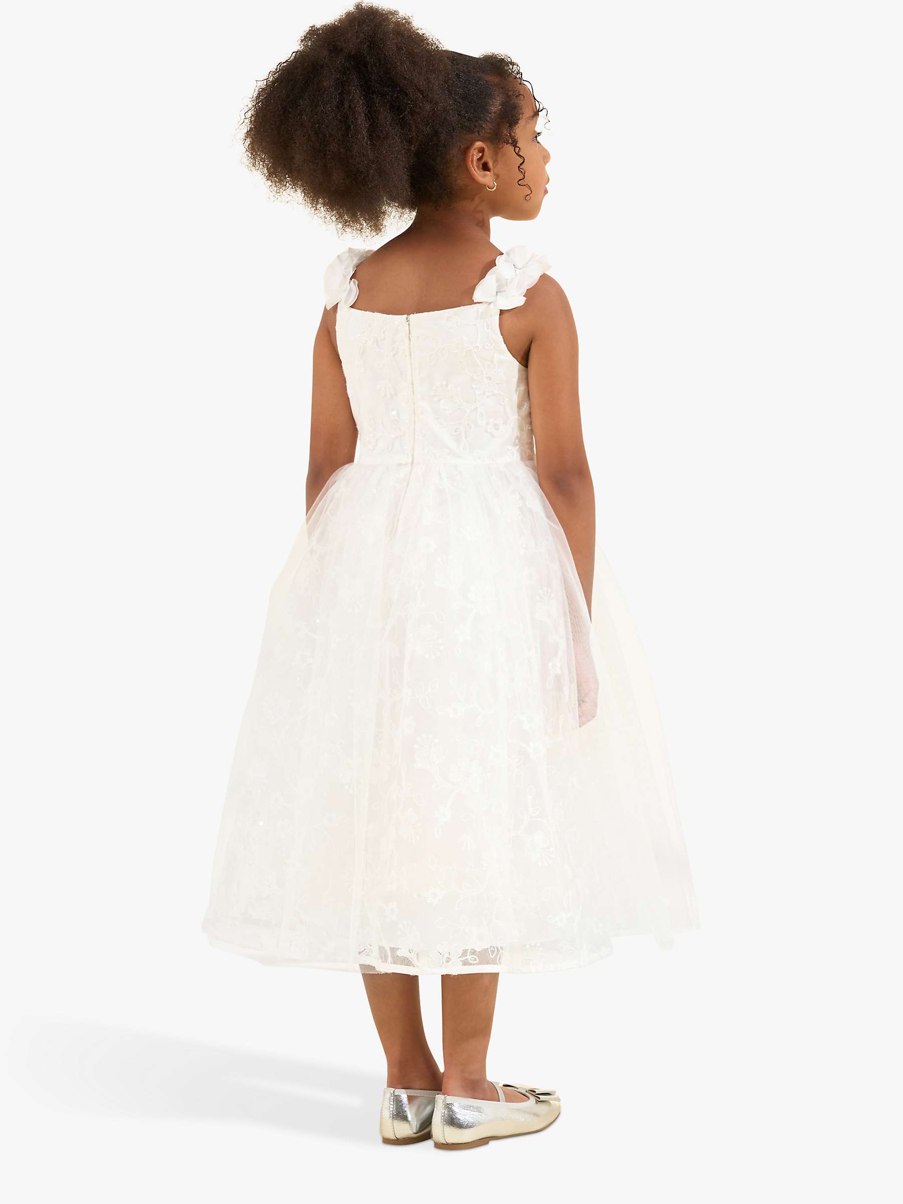 Buy Angel & Rocket Kids' Olivia Sparkle Embroidered Ocassion Dress, White Online at johnlewis.com