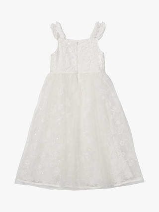 Angel & Rocket Kids' Olivia Sparkle Embroidered Ocassion Dress, White