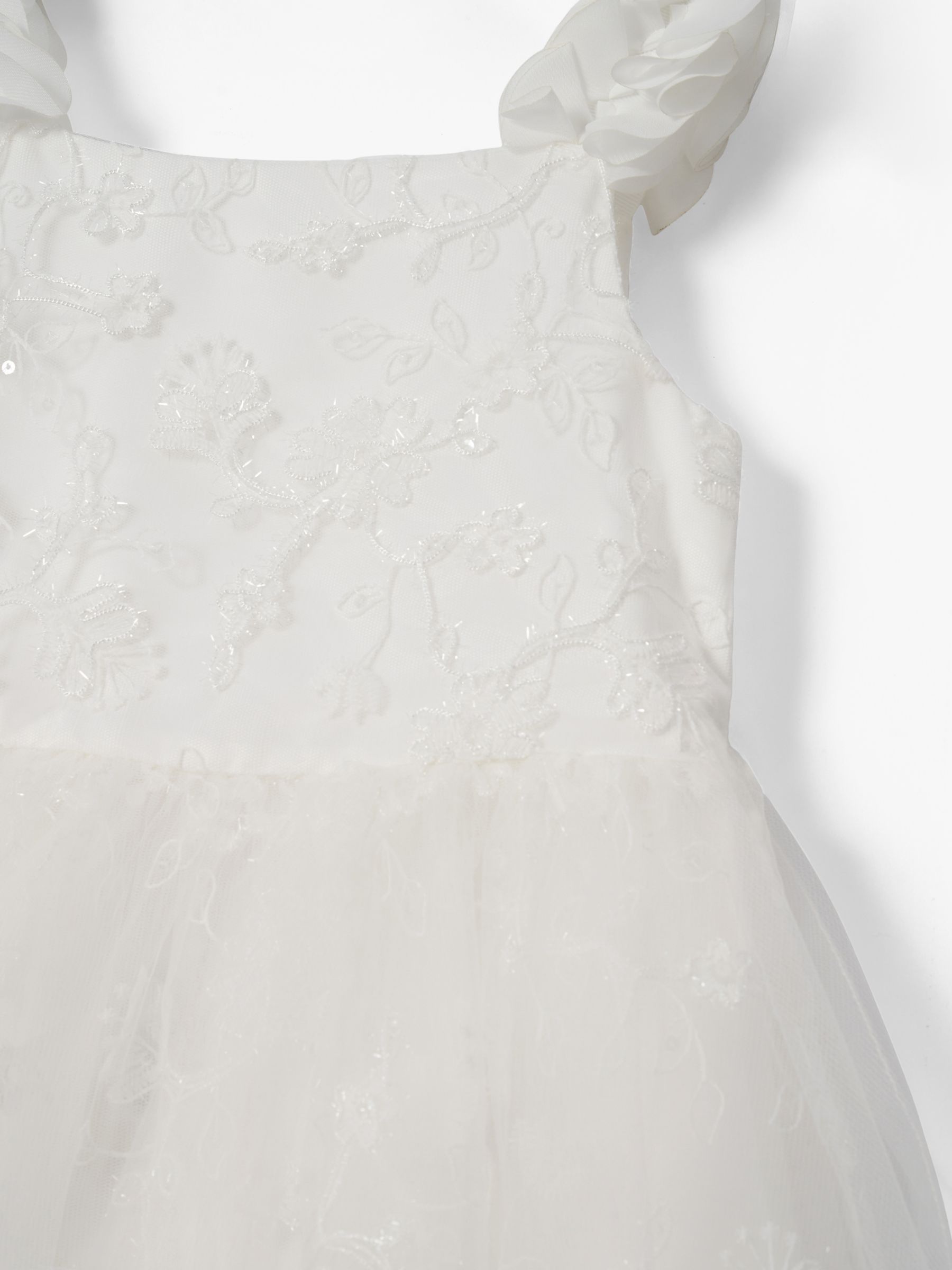 Buy Angel & Rocket Kids' Olivia Sparkle Embroidered Ocassion Dress, White Online at johnlewis.com