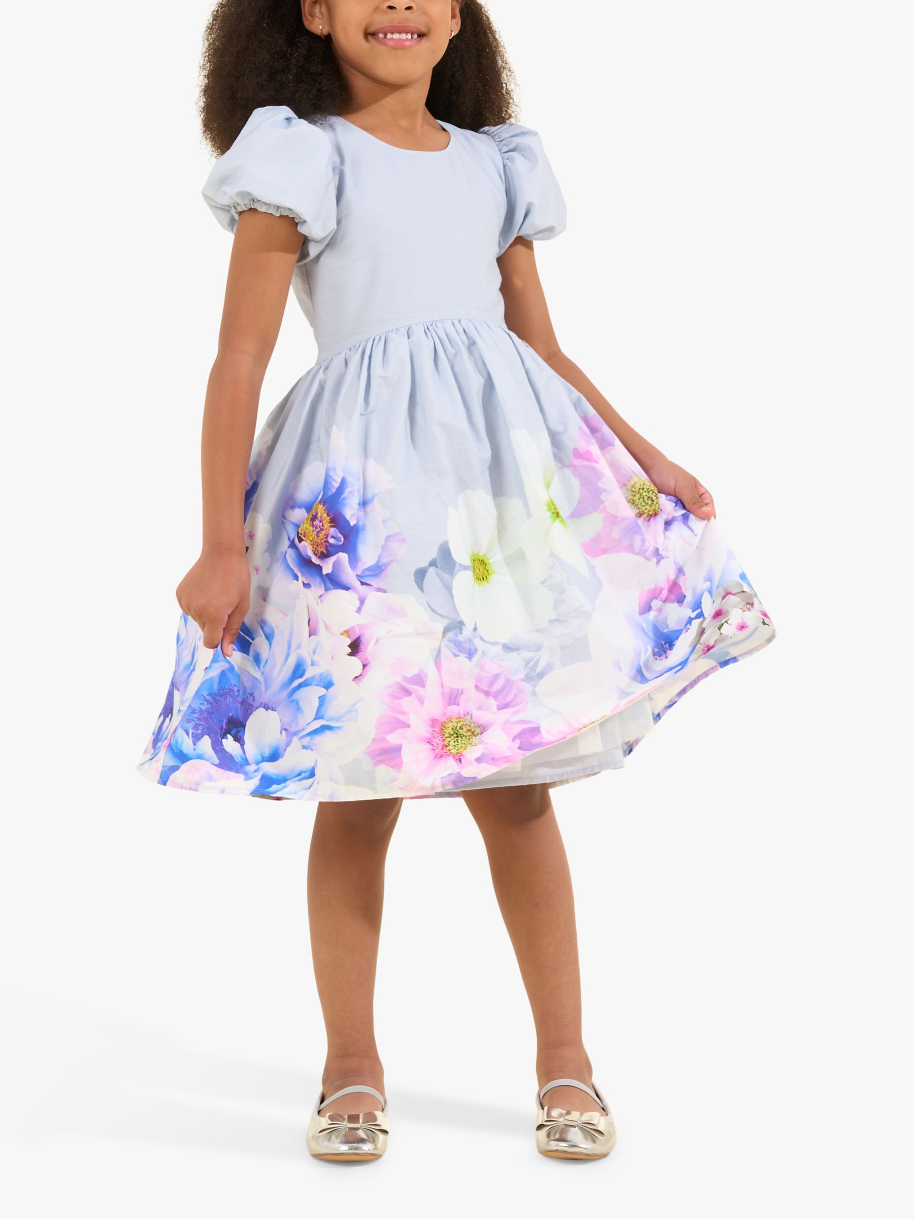 Angel & Rocket Kids' Orchid Border Dress, Multi, 13 years