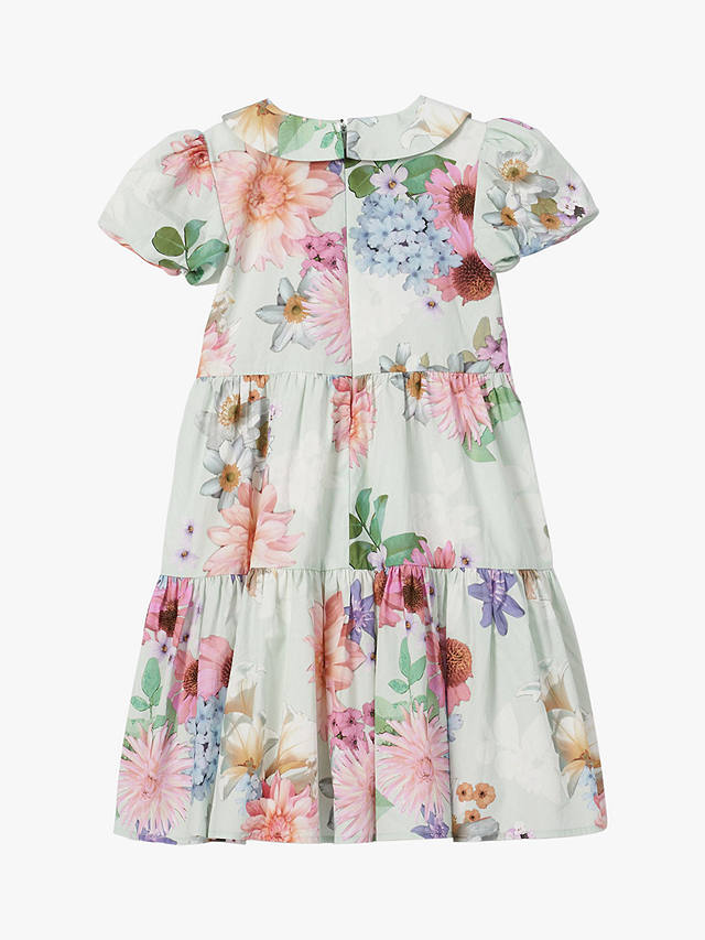 Angel & Rocket Kids' Floral Print Dress, Sage
