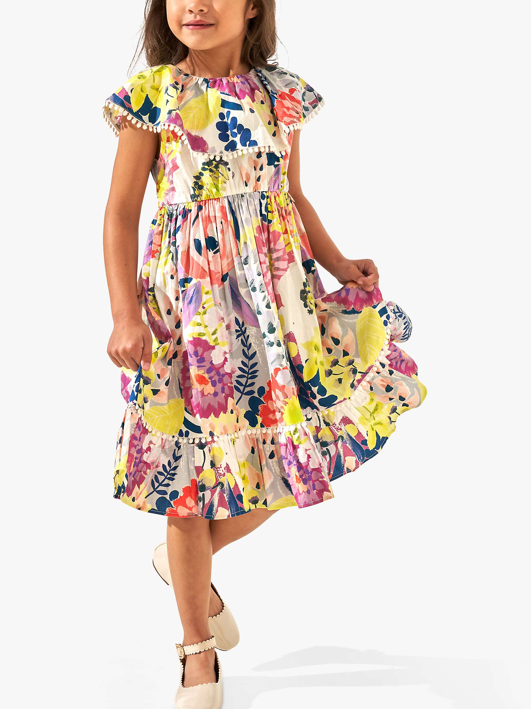 Buy Angel & Rocket Kids' Chloe Floral Print Oversized Collar Dress, Multi Online at johnlewis.com