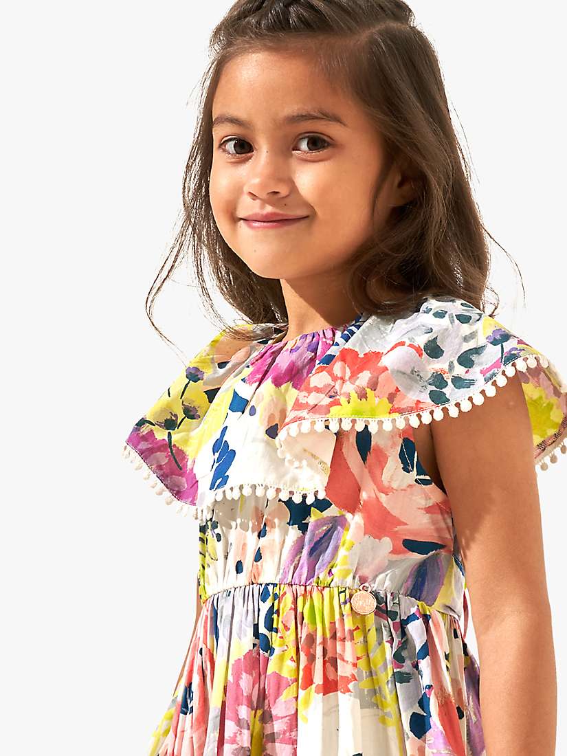 Buy Angel & Rocket Kids' Chloe Floral Print Oversized Collar Dress, Multi Online at johnlewis.com