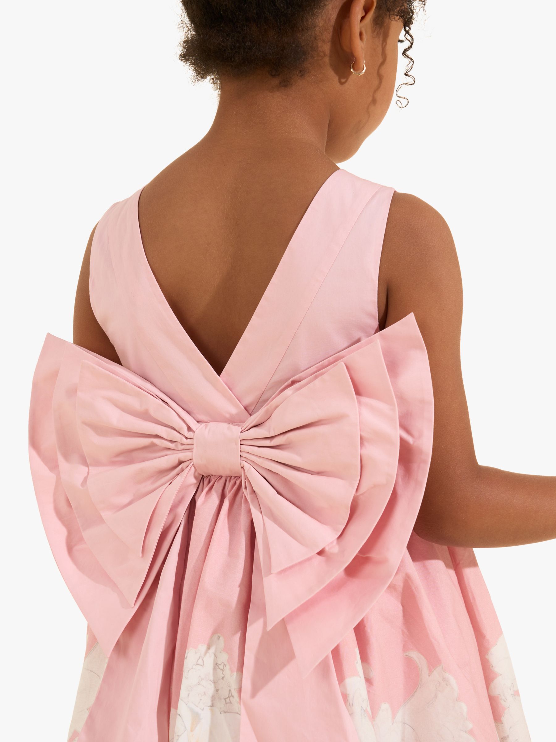 Buy Angel & Rocket Kids' Elisa Floral Bow Back Dress, Pink/Multi Online at johnlewis.com