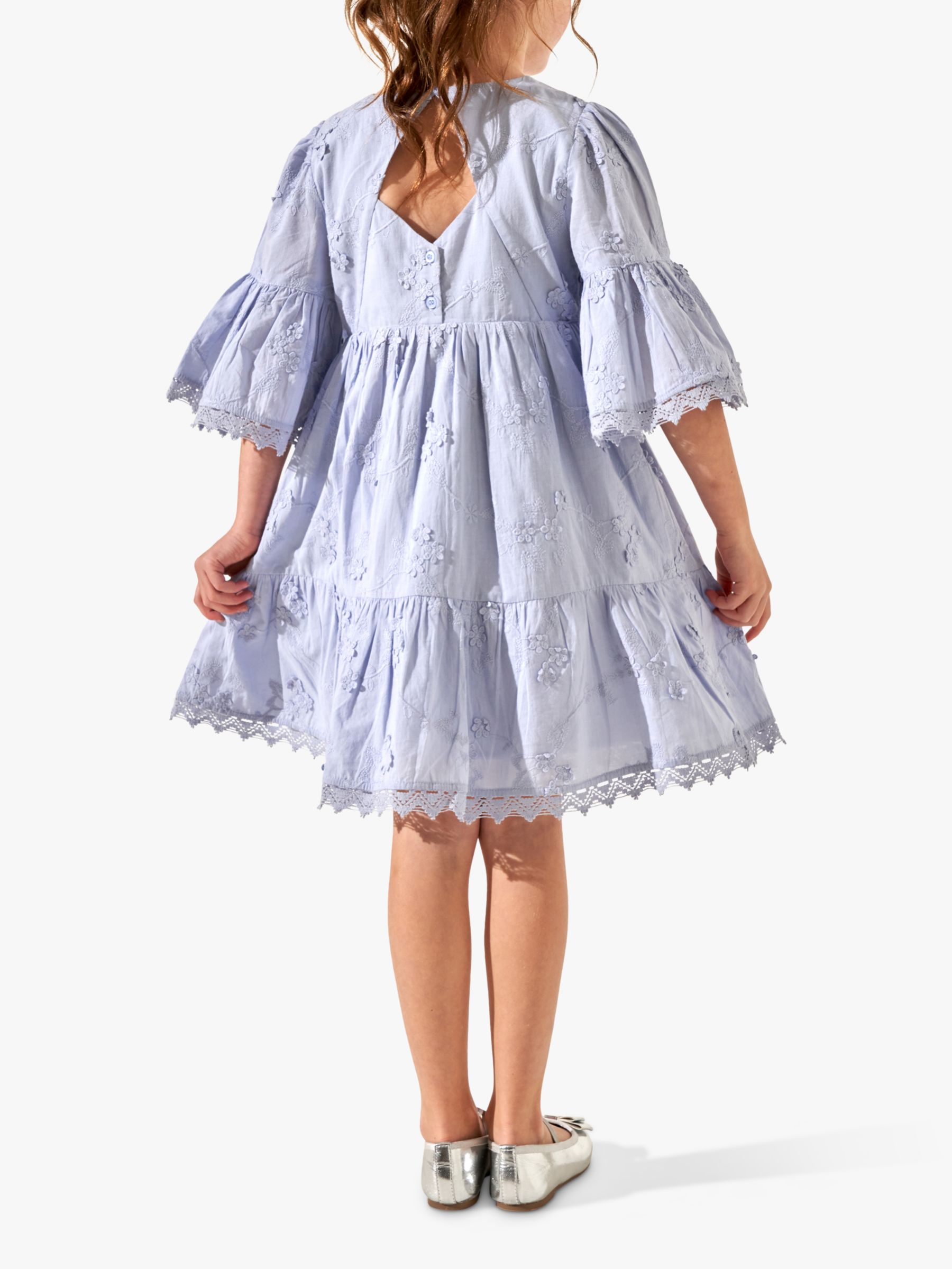 Buy Angel & Rocket Kids' Natalia 3D Flower Dress, Blue Online at johnlewis.com