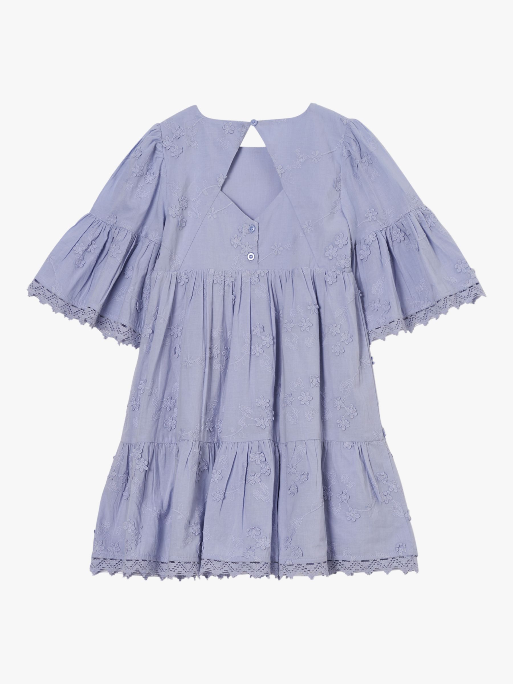 Buy Angel & Rocket Kids' Natalia 3D Flower Dress, Blue Online at johnlewis.com