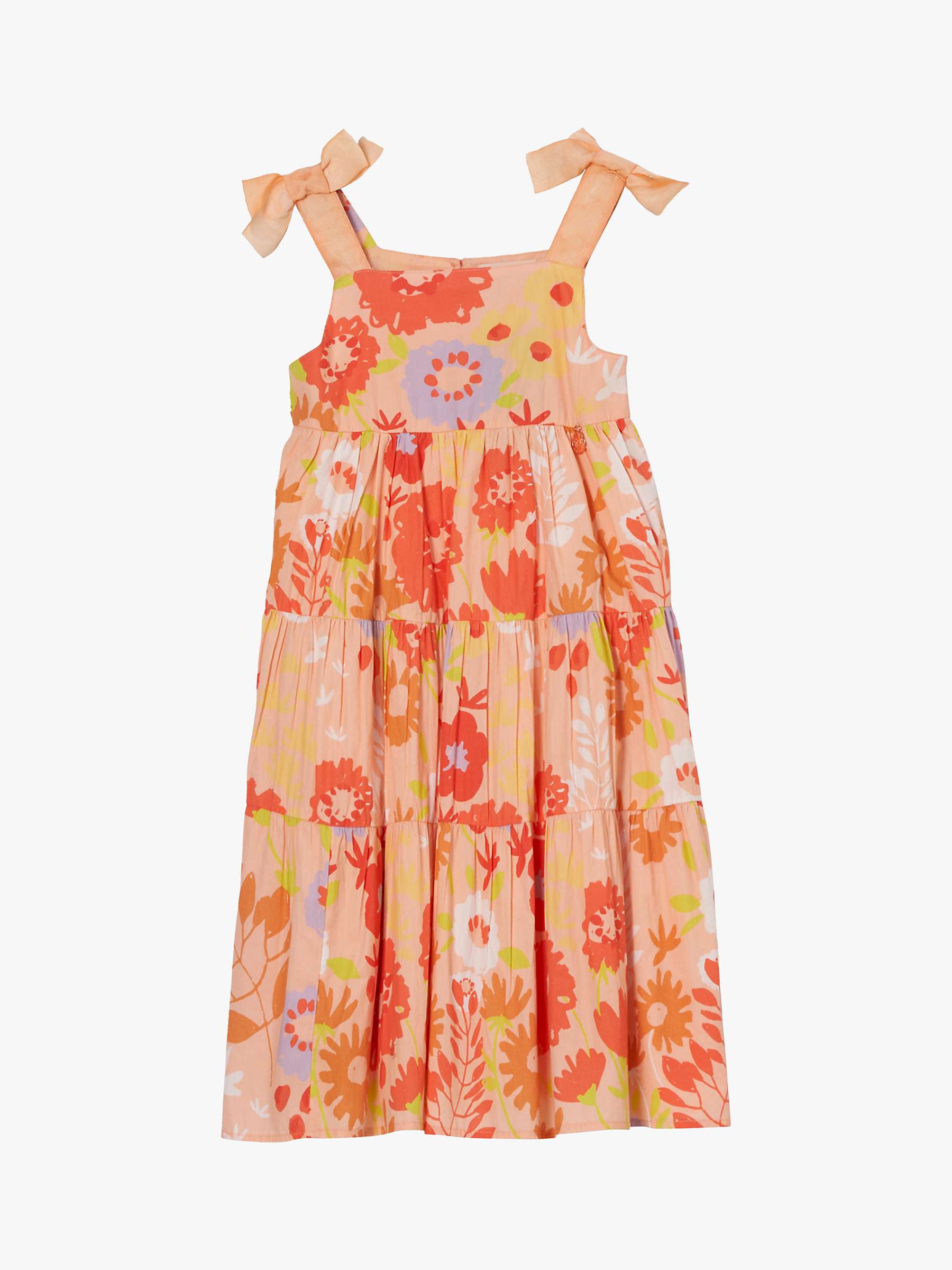 Buy Angel & Rocket Kids' Julieta Ribbon Strap Floral Print Dress, Orange Online at johnlewis.com