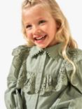 Angel & Rocket Kids' Amelie Broderie Shirt Dress, Sage
