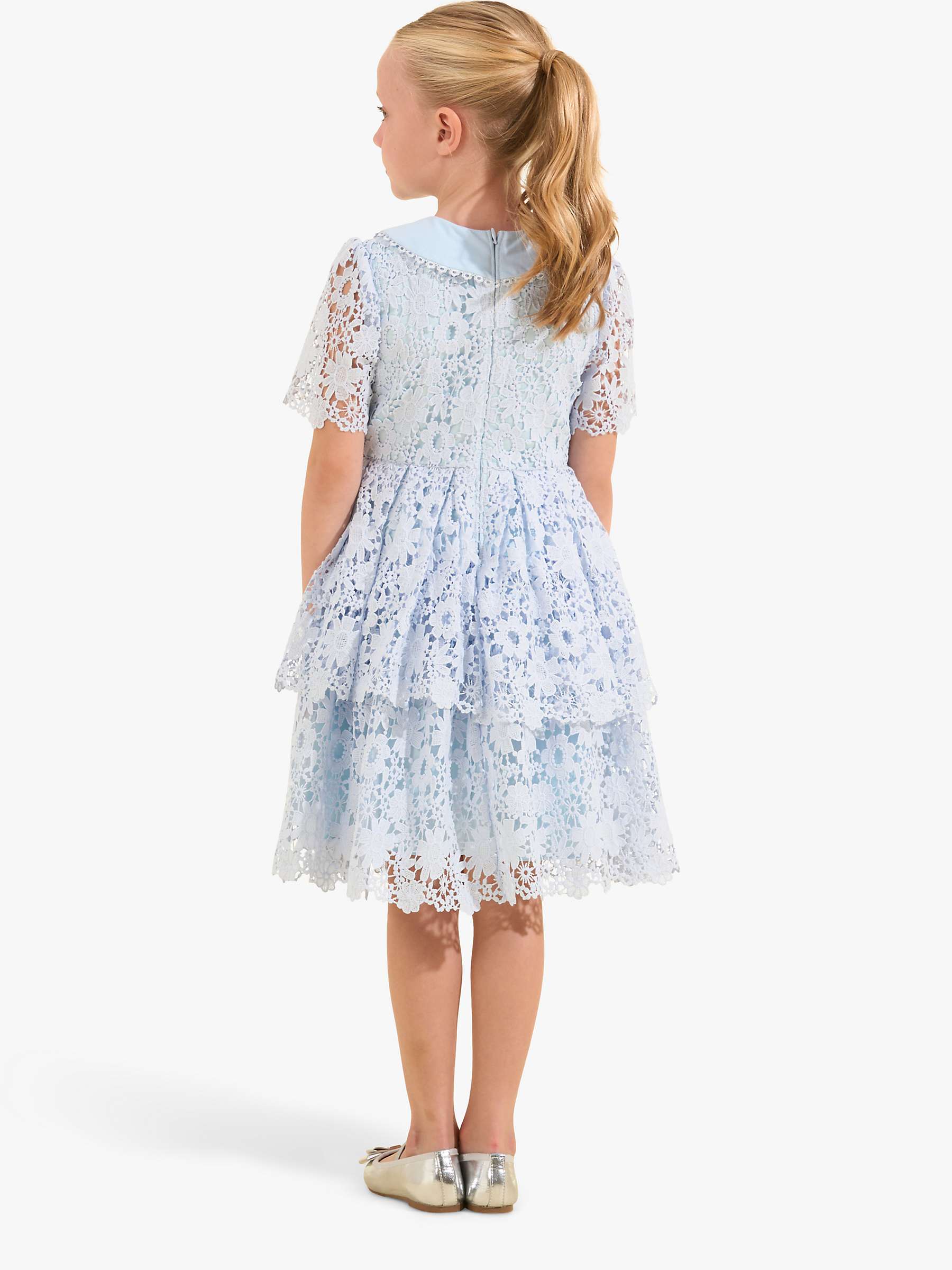 Buy Angel & Rocket Kids' Mavea Collar Lace Dress, Cornflower Online at johnlewis.com