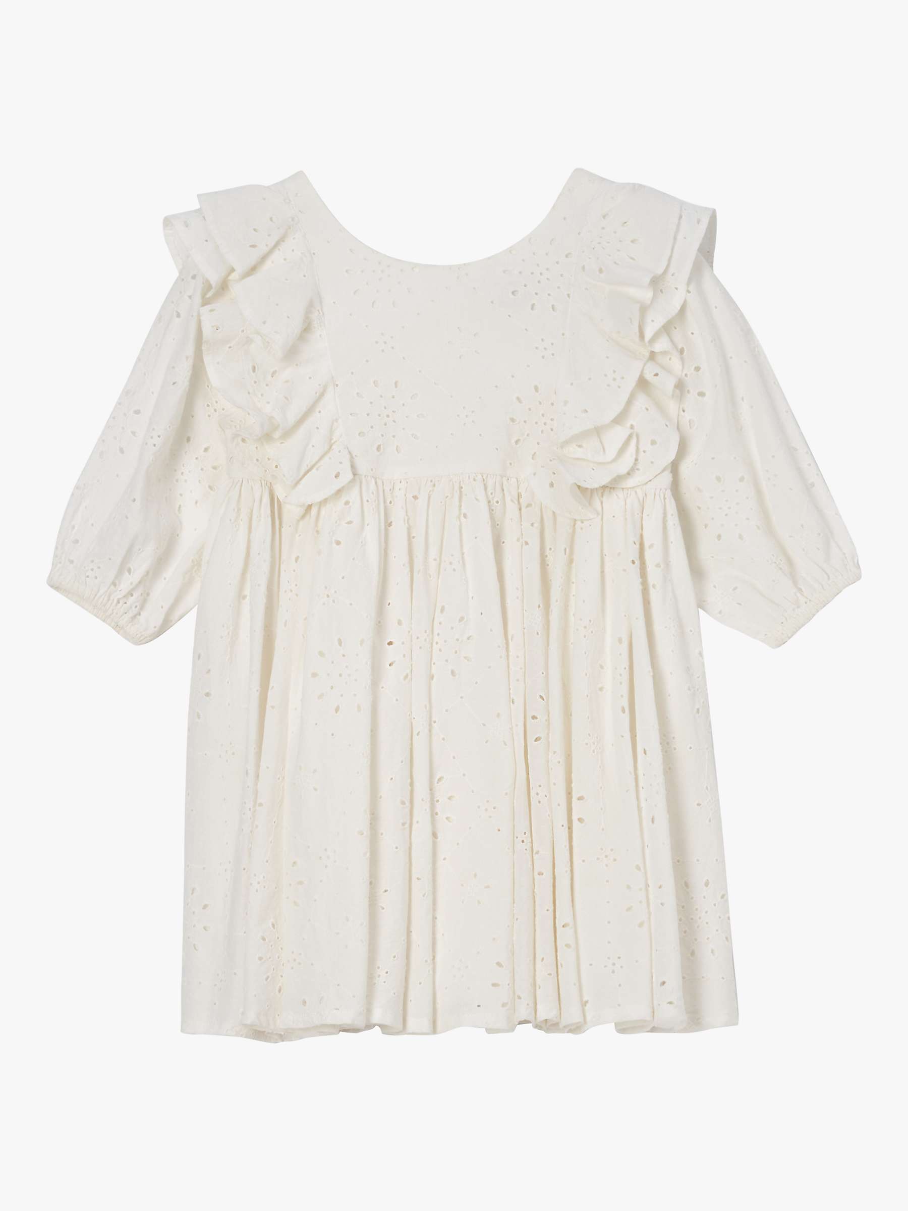 Buy Angel & Rocket Kids' Alessandra Broderie Ruffle Dress, White Online at johnlewis.com