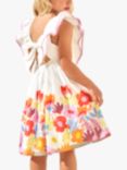 Angel & Rocket Kids' Renee Floral Border Print Ruffle Dress, White