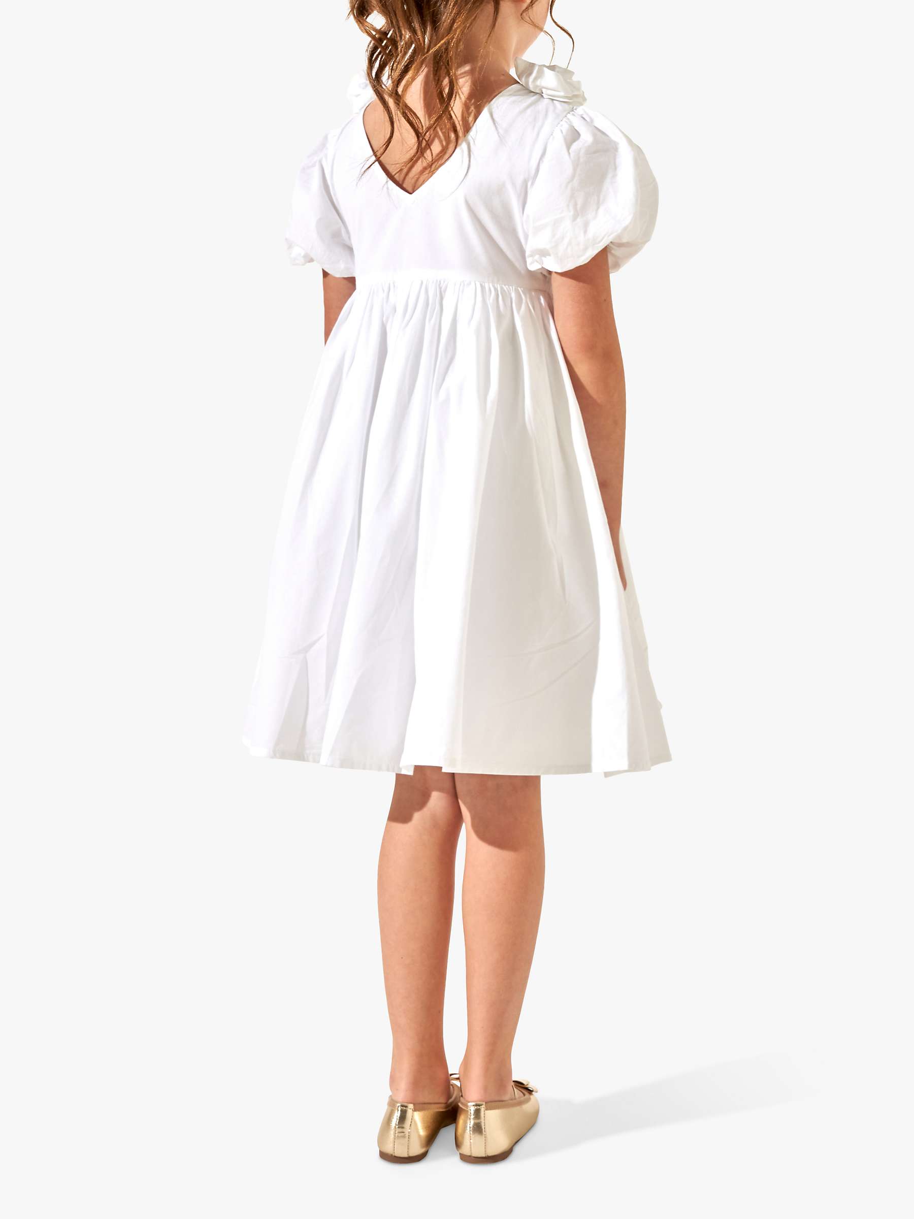 Buy Angel & Rocket Kids' Loretta Rose Corsage Dress, White Online at johnlewis.com
