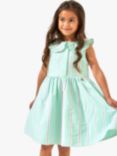 Angel & Rocket Kids' Button Through Striped Dress, Green
