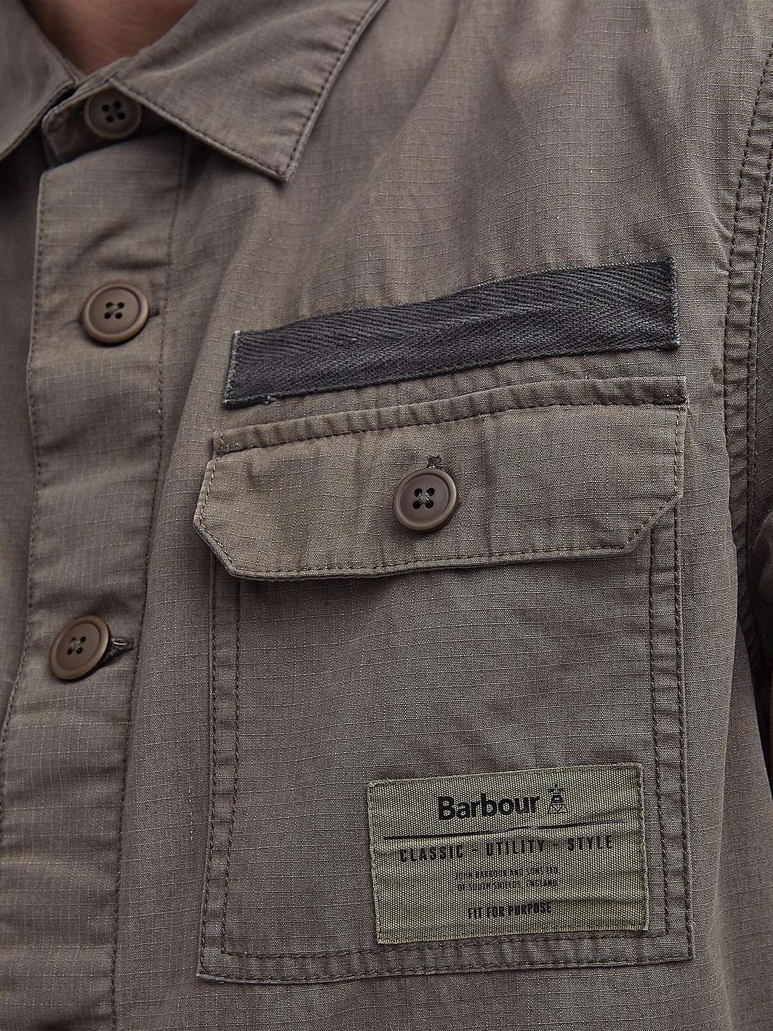 Buy Barbour Bidlam Overshirt, Tarmac Online at johnlewis.com