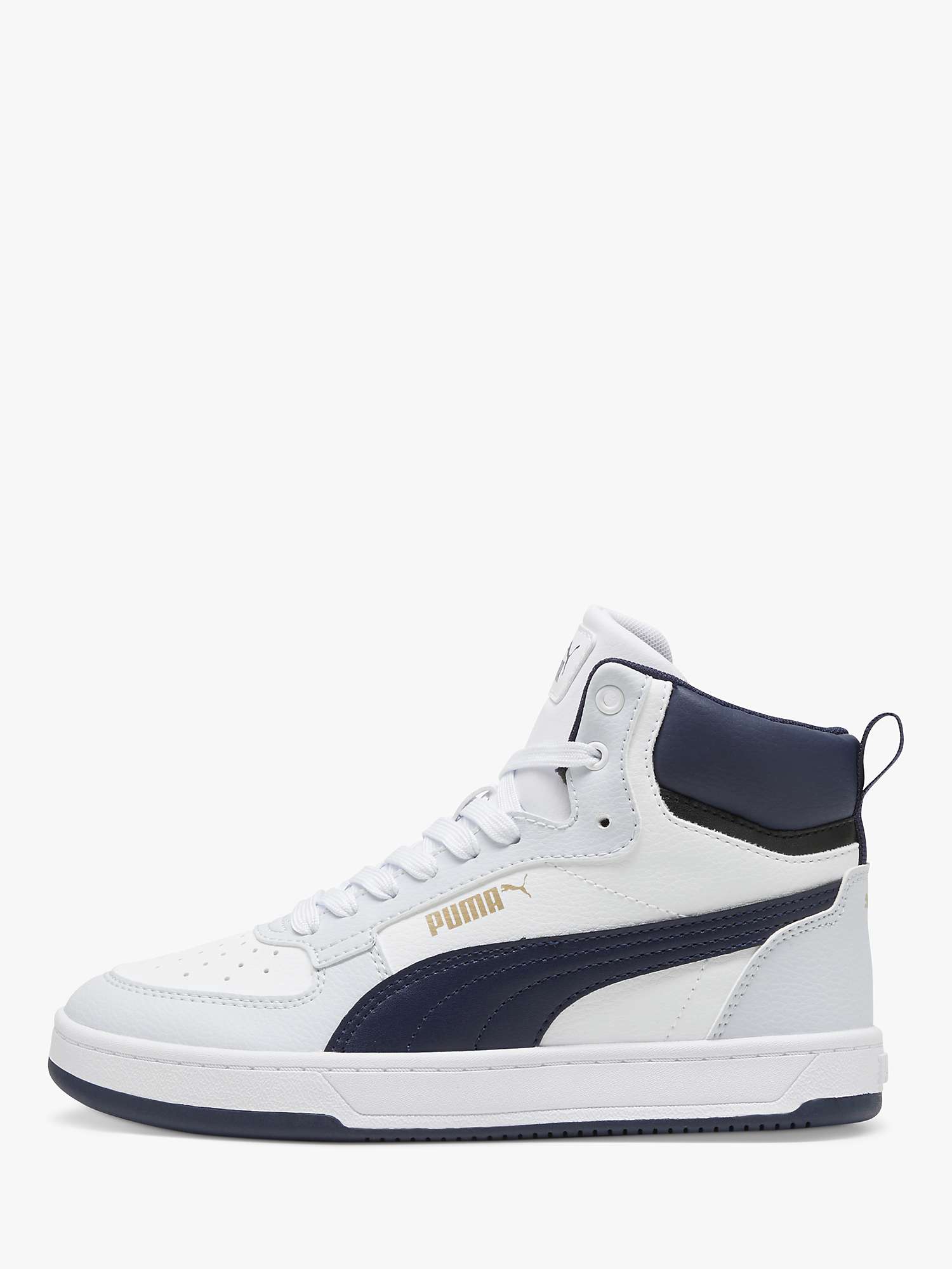 Buy PUMA Kids' Caven 2.0 Mid Trainers, White/Navy Online at johnlewis.com