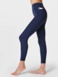 Sweaty Betty Super Soft Rib 7/8 Yoga Leggings, Navy Blue