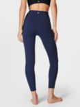 Sweaty Betty Super Soft Rib 7/8 Yoga Leggings, Navy Blue