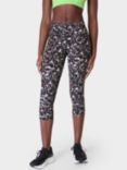 Sweaty Betty Power Cropped Abstract Workout Leggings, Black/Multi