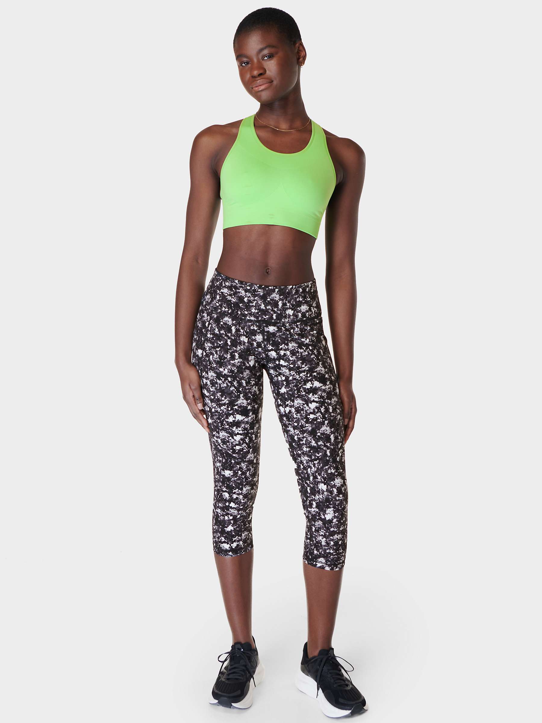 Buy Sweaty Betty Power Cropped Abstract Workout Leggings, Black/Multi Online at johnlewis.com