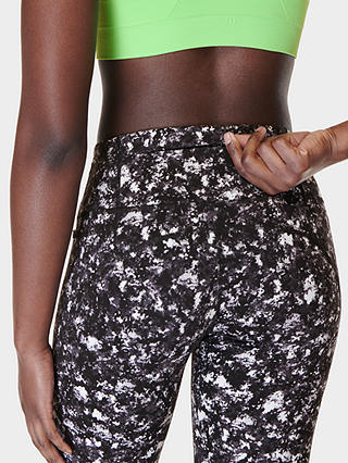 Sweaty Betty Power Cropped Abstract Workout Leggings, Black/Multi