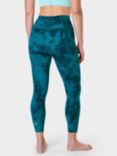 Sweaty Betty Super Soft 7/8 Yoga Leggings, Teal Blue Spray Dye