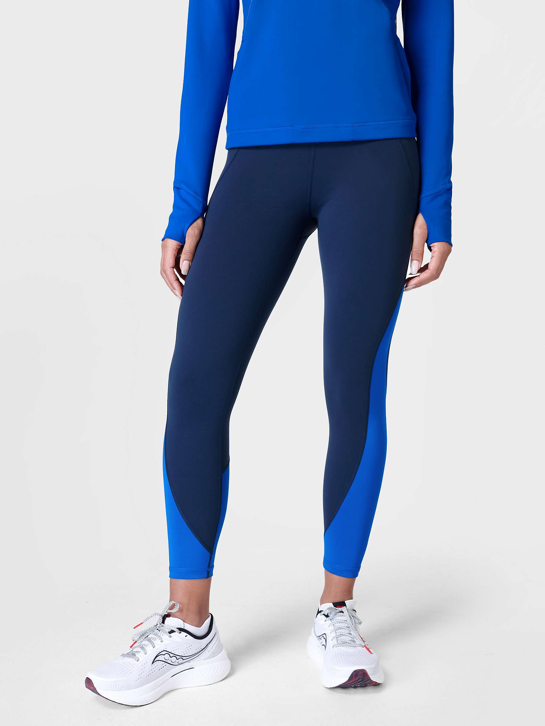 Buy Sweaty Betty Power 7/8 Workout Colour Curve Leggings, Lightning Blue/Navy Online at johnlewis.com