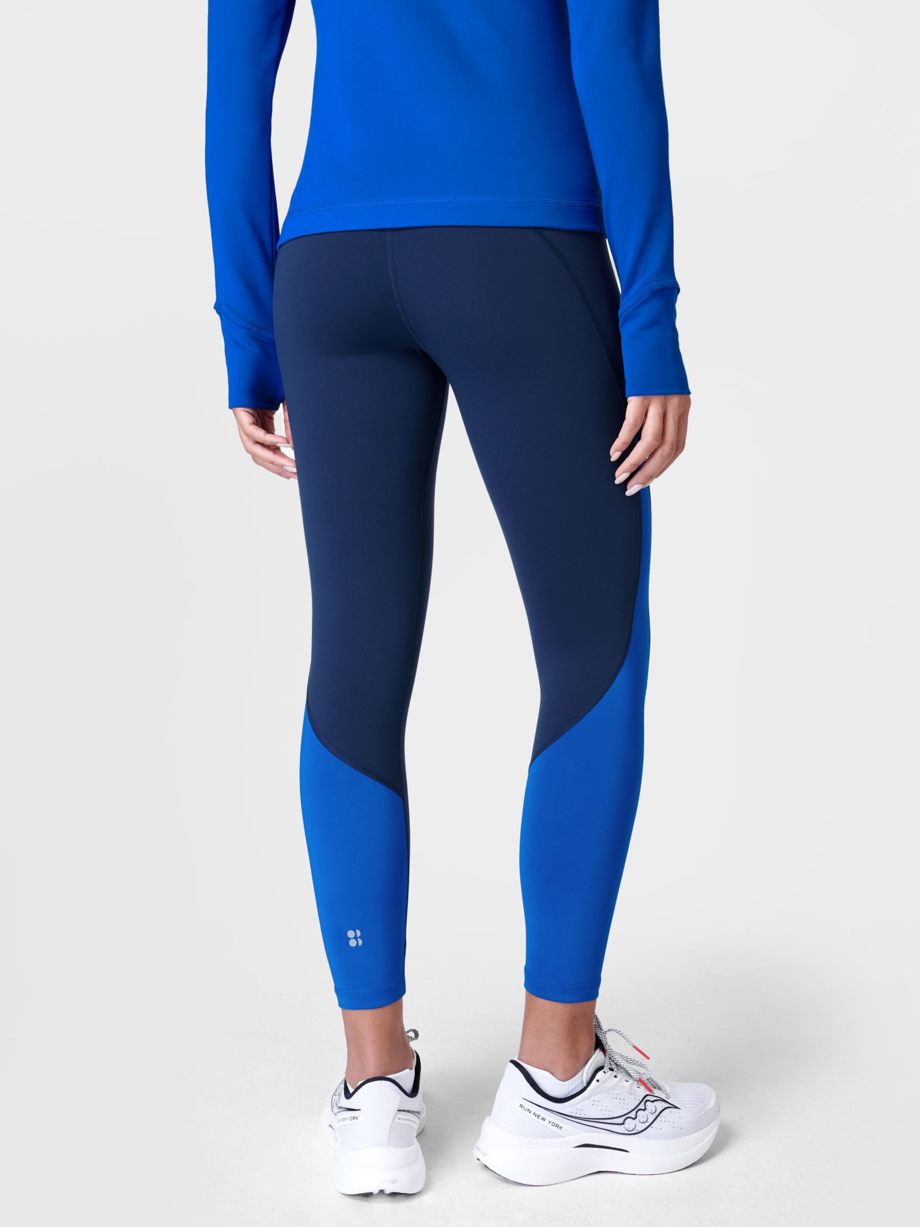 Sweaty Betty Power 7/8 Workout Colour Curve Leggings, Lightning Blue/Navy, XXS