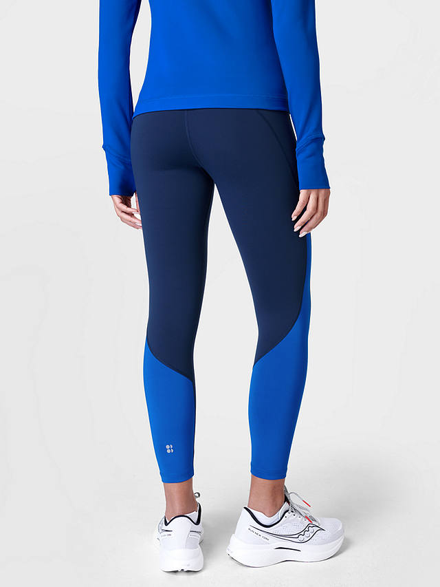 Sweaty Betty Power 7/8 Workout Colour Curve Leggings, Lightning Blue/Navy