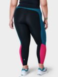 Sweaty Betty Power UltraSculpt High Waist 7/8 Workout Leggings, Black/Pink Reefteal