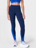 Sweaty Betty  Power Workout Colour Curve Leggings, Lightning Blue/Navy, Lightning Blue/Navy