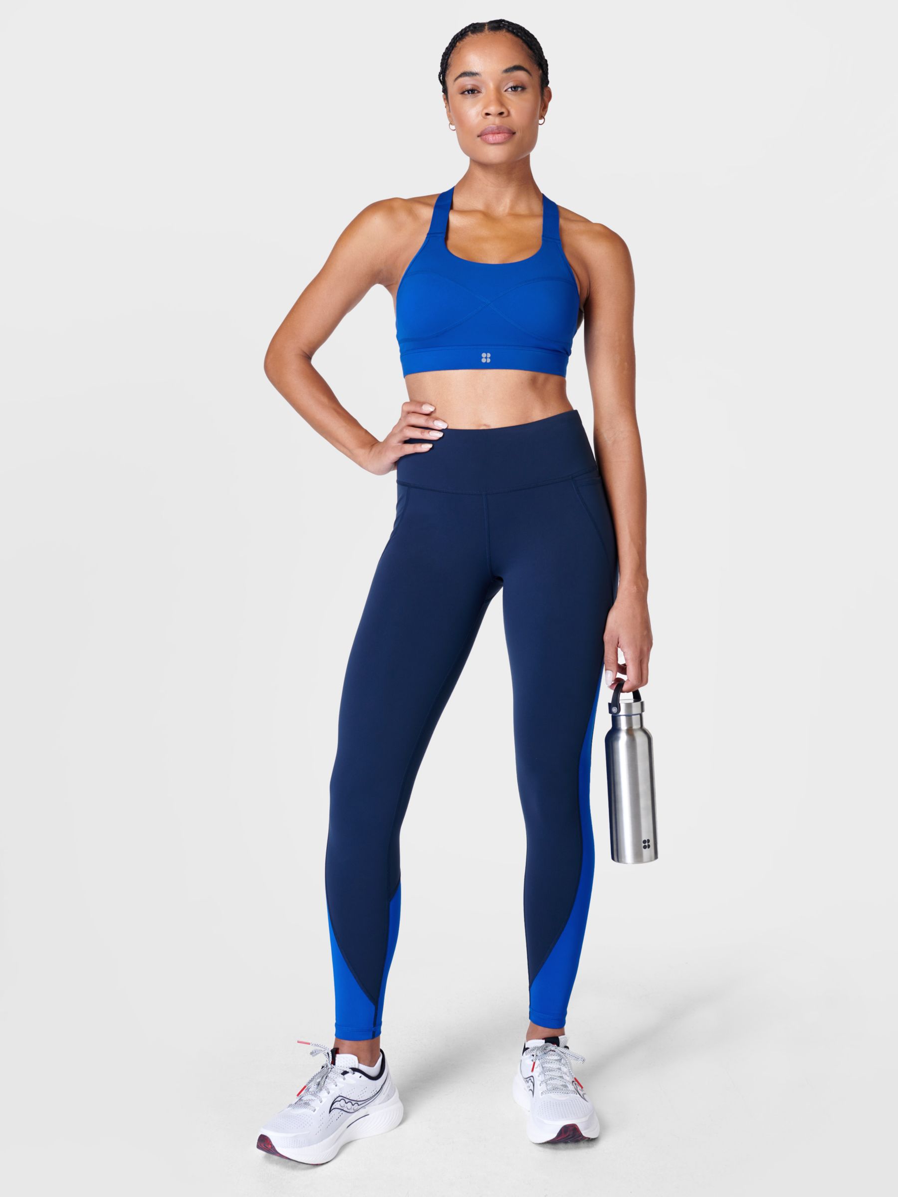 Sweaty Betty  Power Workout Colour Curve Leggings, Lightning Blue/Navy, XS