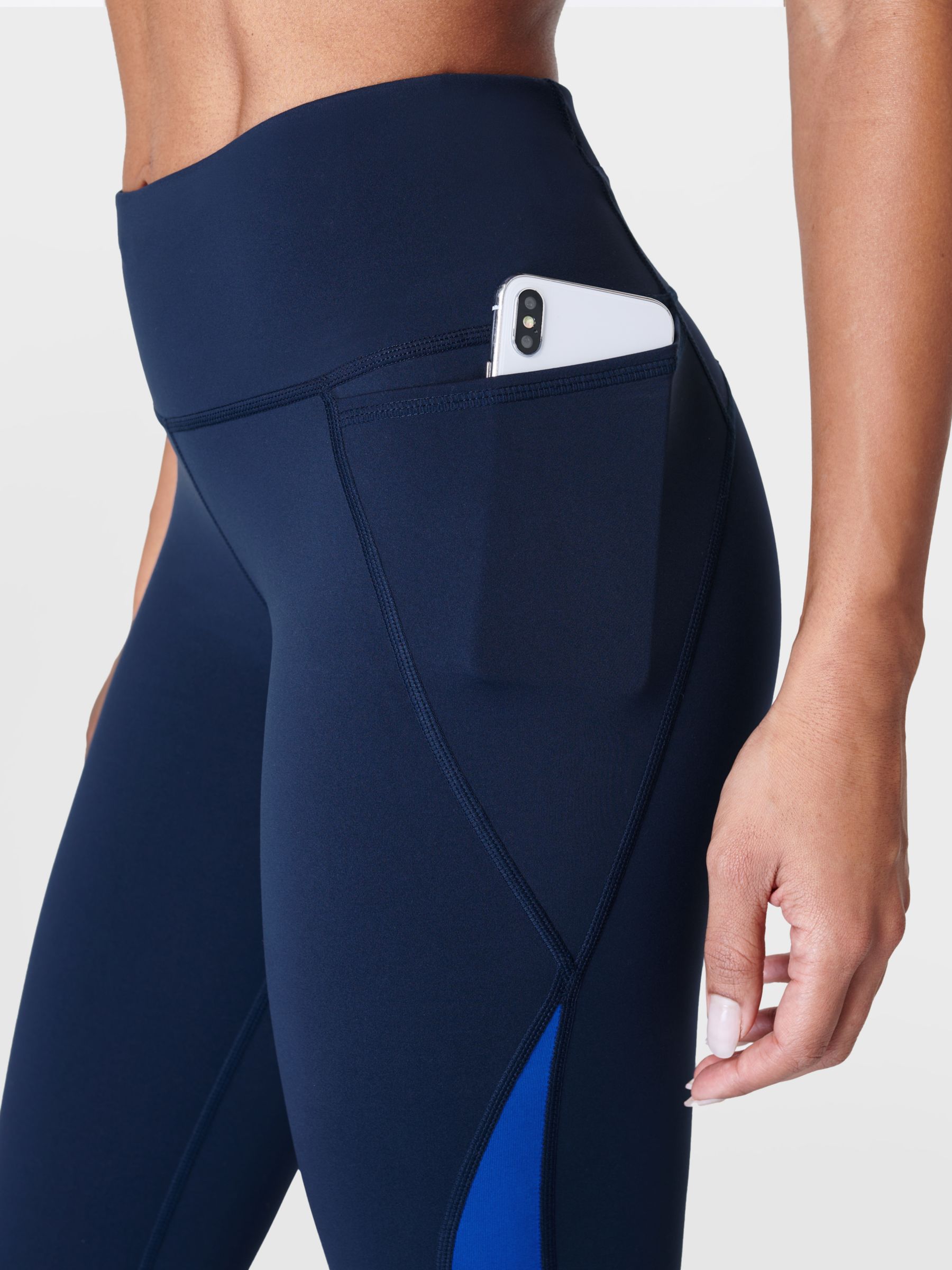 Sweaty Betty  Power Workout Colour Curve Leggings, Lightning Blue/Navy, XXS