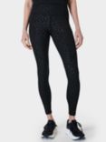 HUSH Odile Active Leopard Print Leggings, Ombre Grey at John Lewis