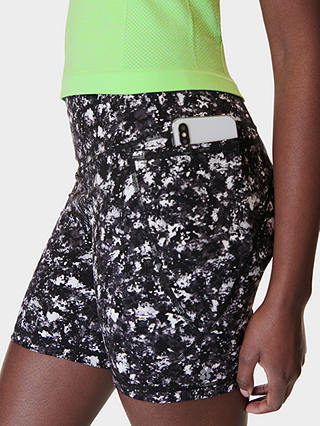 Sweaty Betty Power 6" Biker Shorts, Black Elec Texture