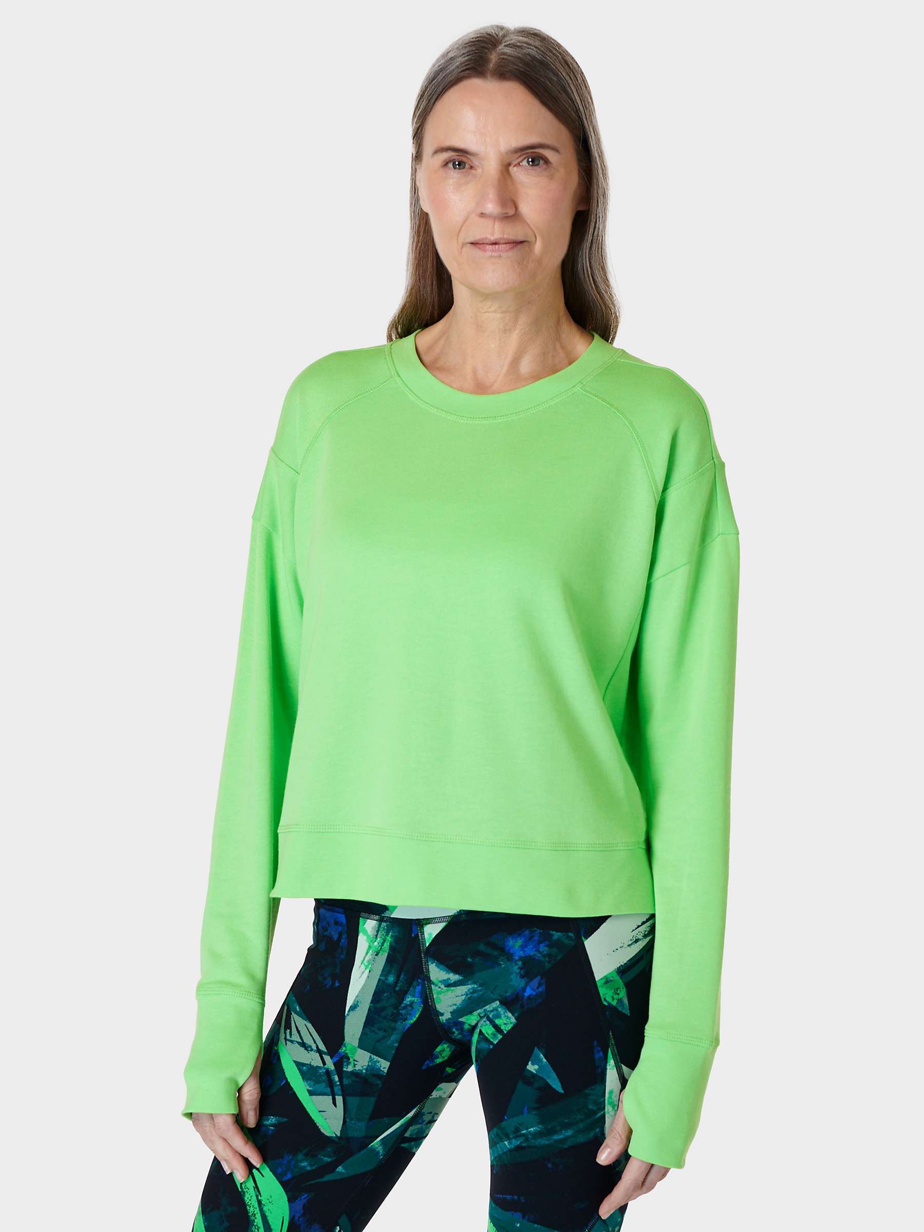 Buy Sweaty Betty After Class Crop Sweatshirt, Zest Green Online at johnlewis.com