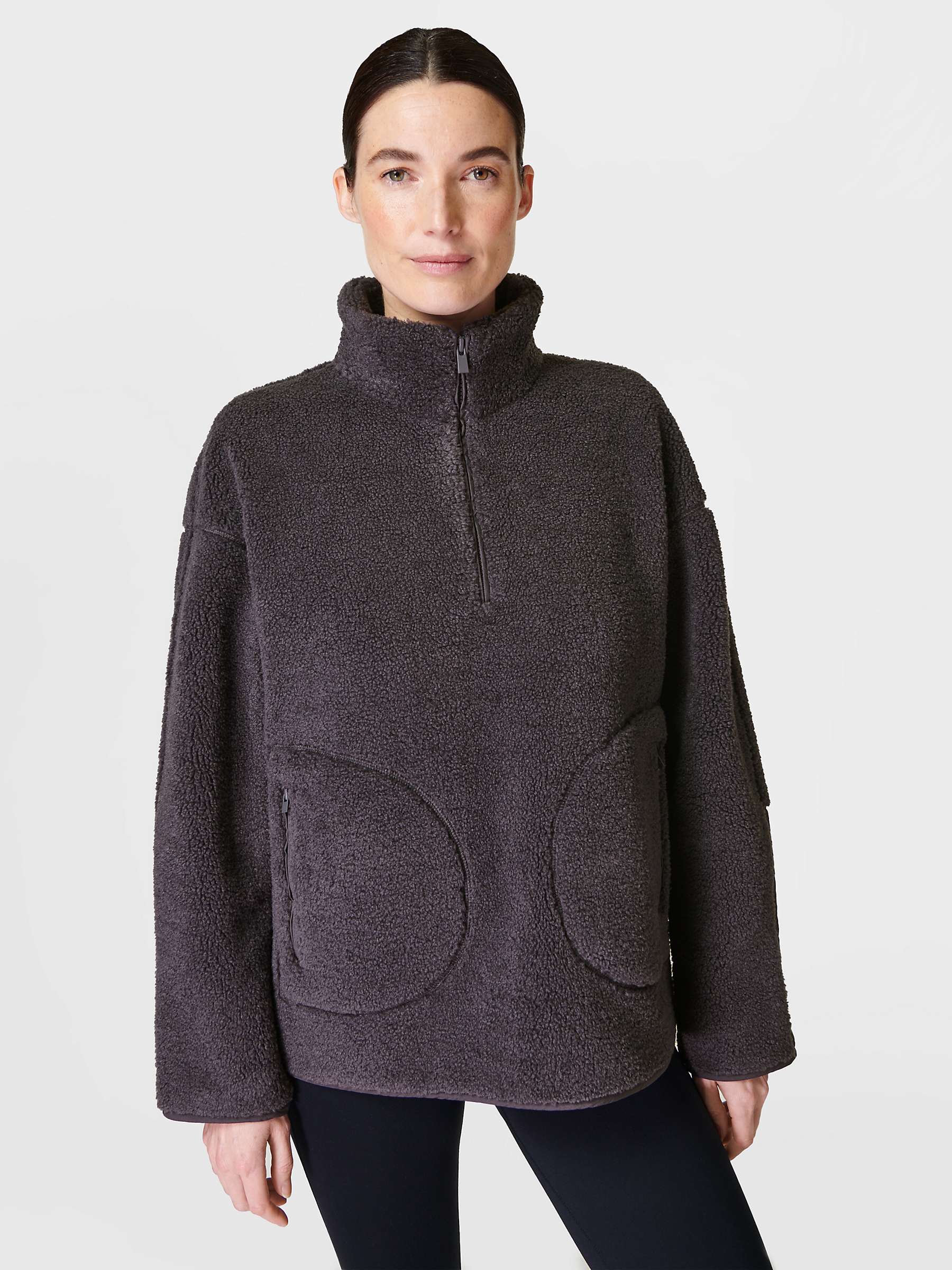 Buy Sweaty Betty Plush Textured Fleece Half Zip Jumper Online at johnlewis.com