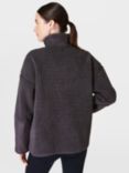 Sweaty Betty Plush Textured Fleece Half Zip Jumper, Urban Grey