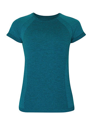 Sweaty Betty Athlete Seamless Workout T-Shirt, Reefteal Navymarl
